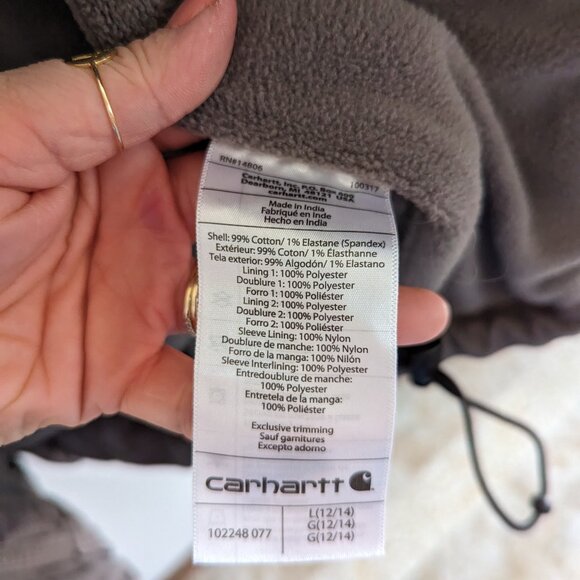 Carhartt Ladies Full Swing Loose Fit Washed Duck Sherpa Lined Jacket - L (12-14) - Picture 4 of 9